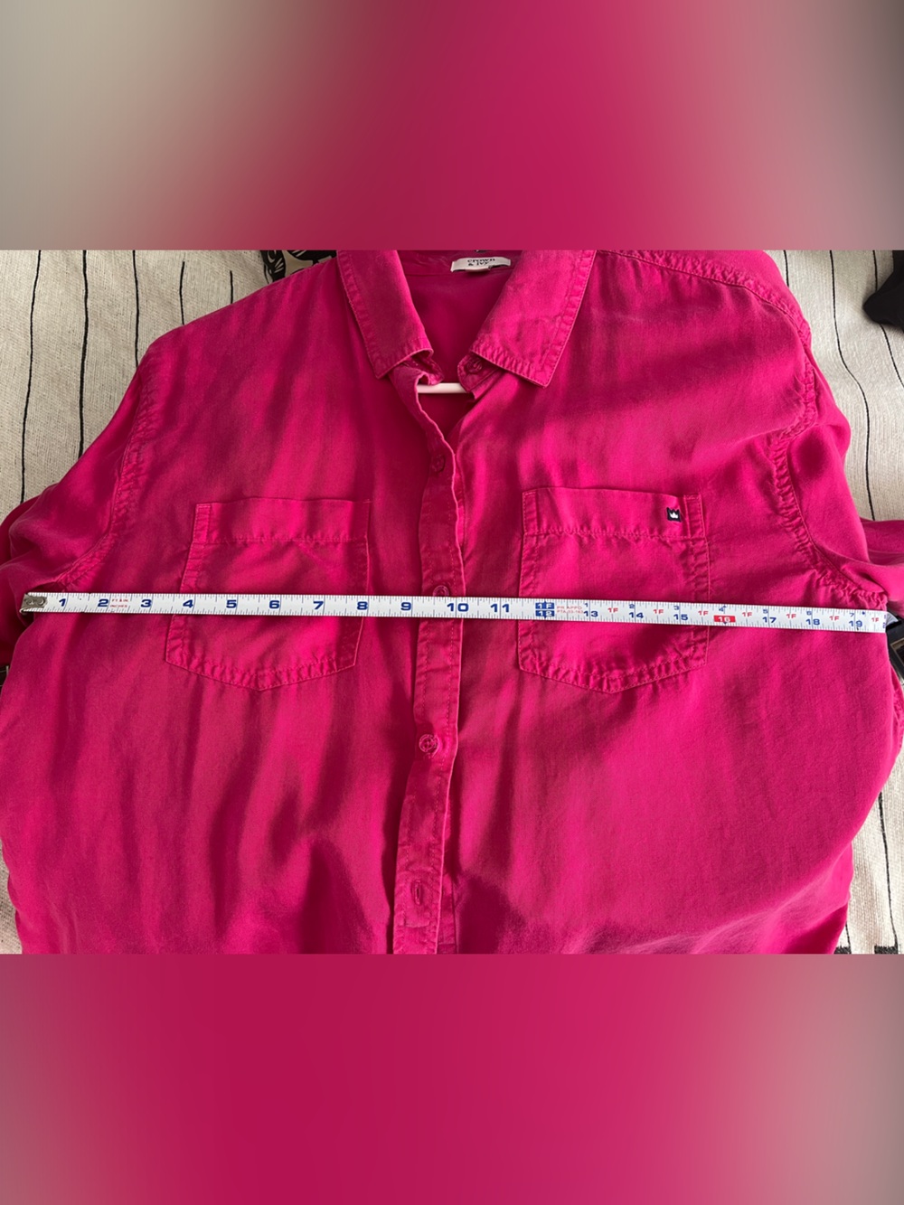 Crown & Ivy Button-Up Shirt Women’s Fuchsia - M - Picture 12 of 13